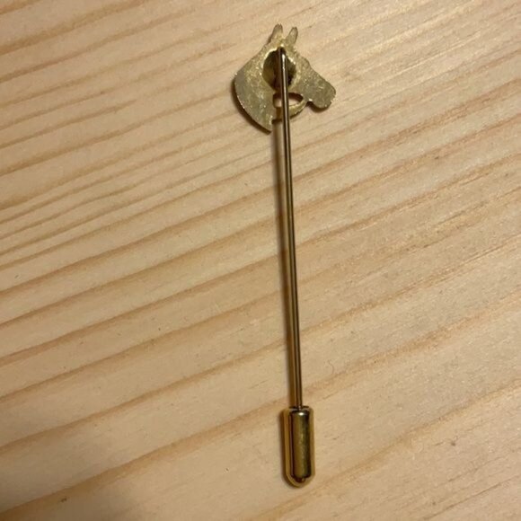Gold-Tone Horse Head Stick Pin Lapel Pin - Picture 2 of 3